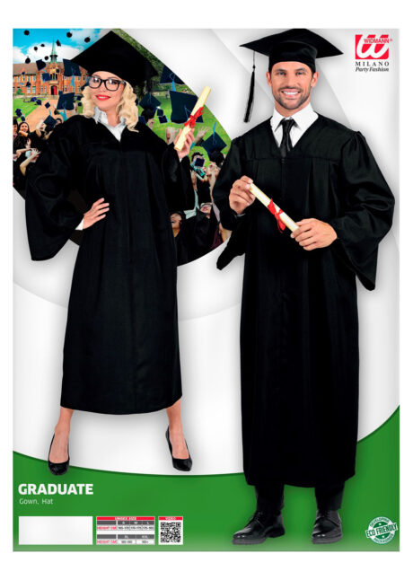 déguisement lauréat, déguisement de diplômé, coiffe d'étudiant, costume de diplômé, Déguisement d’Etudiant Diplômé, Lauréat