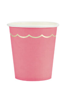 vaisselle jetable, gobelets en carton, vaisselle rose, vaisselle pour anniversaires, gobelets pour anniversaires paris