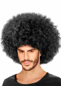 perruque disco, perruque afro noire, perruque disco homme