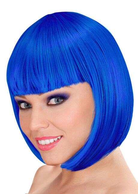 perruque bleue, perruque femme bleue, perruque femme courte, Perruque Loulou, Carré Bleu