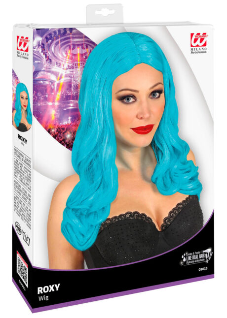 perruque bleue longue femme, perruque femme bleue, perruque qualité, Perruque Roxy, Bleu Turquoise