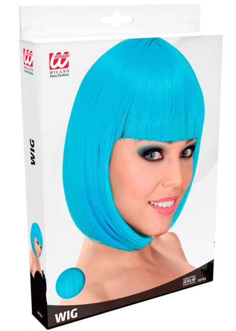 perruque bleue femme, perruque carré bleu femme, perruque turquoise, perruques femmes, Perruque Loulou, Carré Bleu Turquoise