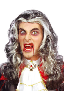 perruque homme, perruque grise, perruque de vampire, perruque dracula