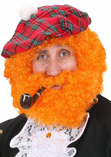 perruque rousse, barbe rousse, perruque saint Patrick pour homme, barbe saint Patrick, perruque rousse homme, perruques hommes, Perruque Multi Personnages, avec Barbe, Rousse