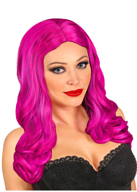 perruque rose longue, perruque rose femme, perruque qualité, Perruque Roxy, Rose Fuchsia