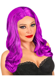 perruque violette longue, perruque violette femme, perruque qualité