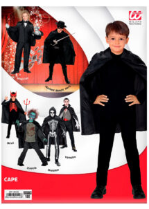 cape noire enfant, cape halloween enfant, cape magicien