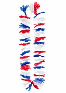 collier france, collier bleu blanc rouge, accessoires coupe du monde, accessoires de supporter, boutique supporter, mondial, foot, rugby, Collier de Fleurs Bleu Blanc Rouge, Supporter France
