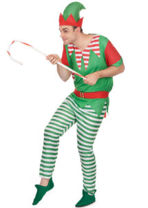 déguisement d'Elfe de Noël adulte, costume d'Elfe du Père Noël homme, déguisement d'Elfe