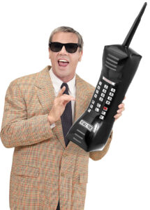 telephone portable gonflable, téléphone portable années 80, téléphone géant gonflable