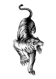 tatouage temporaire, faux tatouage tigre, tatous, tatoos