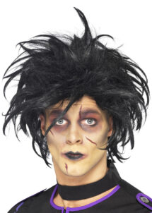 perruque noire homme, perruque rock homme, perruque halloween, perruque Edward aux mains d'argent