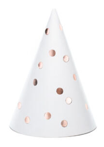 chapeaux pointus cotillons, chapeaux pointus rose gold, chapeaux réveillon