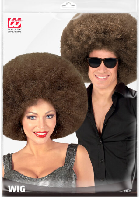 perruque afro, perruque disco, Perruque Afro Extra Volume, Châtain