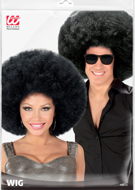 perruque afro, perruque disco, perruque, Perruque Afro Extra Volume, Noire