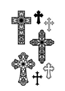 faux tatouage croix, tatouages temporaires, tatoos, tatous croix