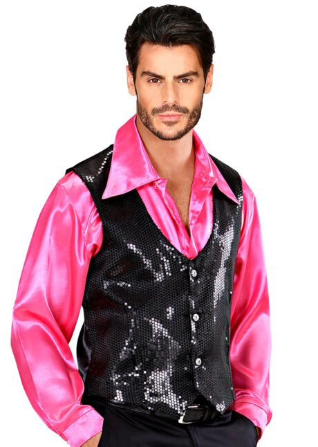 gilet paillettes noires, gilet sequins, gilet noir paillettes, veste à paillettes, Gilet à Paillettes, Sequins Noirs