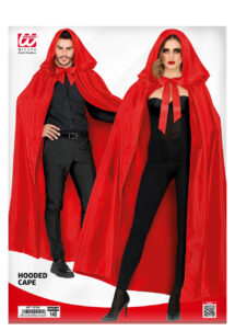 cape rouge capuche, cape rouge diable, cape halloween