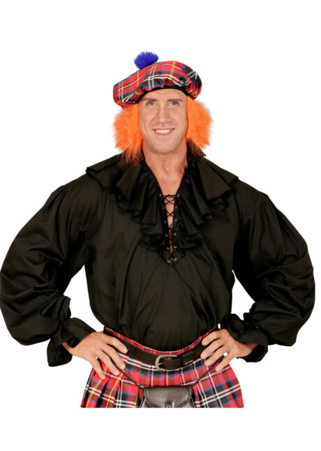 chemise époque, chemise pirate, chemise écossais, chemise renaissance, Chemise Pirate, Ecossais, Renaissance, Noire
