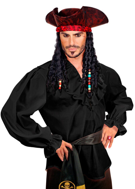 chemise époque, chemise pirate, chemise écossais, chemise renaissance, Chemise Pirate, Ecossais, Renaissance, Noire