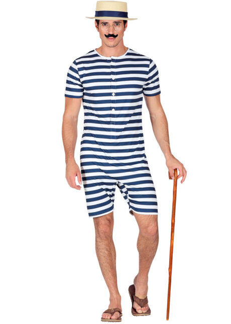 déguisement maillot de bain années 30, costume de bain années 20, déguisement costume de bain rétro, Déguisement Costume de Bain Rétro, Bleu