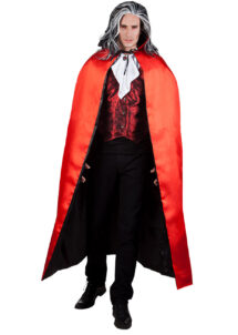 cape réversible halloween, cape noire et rouge, cape rouge et noire