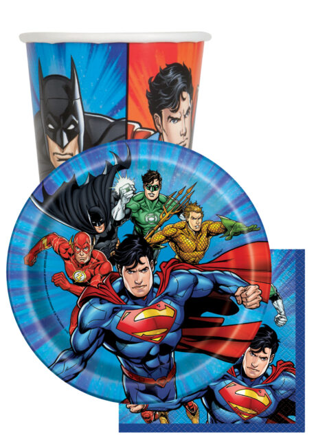VAISSELLE-JUSTICE-LEAGUE-ANNIVERSAIRE, Vaisselle Justice League, Serviettes en Papier, PM