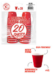 shooters, verres à shots, gobelets shot, original cup, red cup