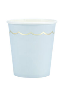 gobelets en carton, gobelets baby shower, gobelets bleus, vaisselle baby shower, vaisselle jetable