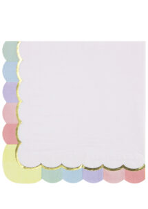 serviettes pastel, serviettes anniversaires, serviettes jetables