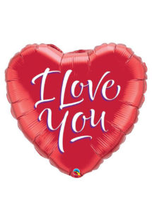 ballon coeur, ballon hélium, ballon saint Valentin, ballon mylar, ballon à l'hélium, ballons coeurs, ballon coeur rouge, ballon i love you, Ballon Coeur, I Love You, en Aluminium