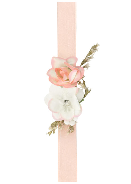 accessoires bride to be, accessoires EVJF, Bracelet Ruban Satin et Fleurs Roses, EVJF