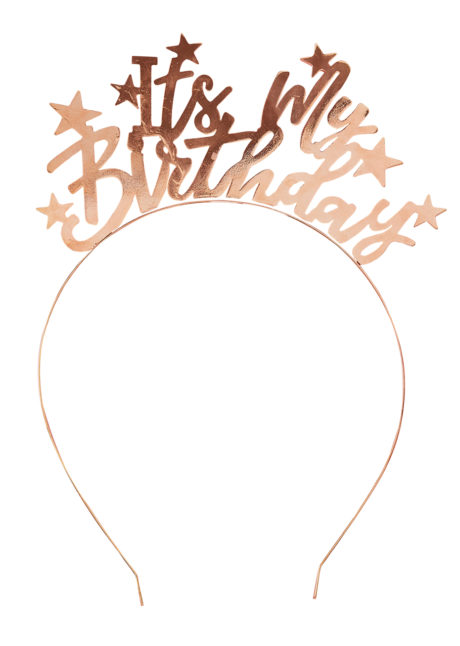 serre tete anniversaire, couronne anniversaire, Diadème Anniversaire It’s My Birthday, Rose Gold