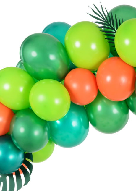 arche de ballons multicolores, arches de ballons, décorations ballons, Arche de Ballons Oranges et Verts, Kit Complet