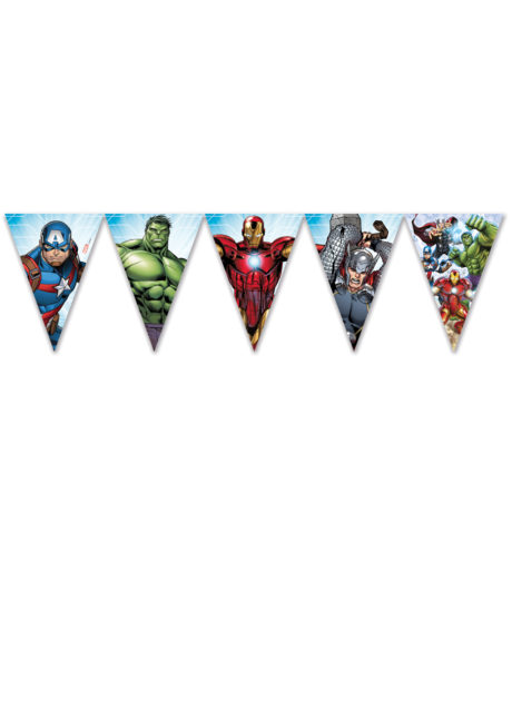 guirlande avengers, guirlande super héros, décorations super héros, Guirlande Fanions Avengers