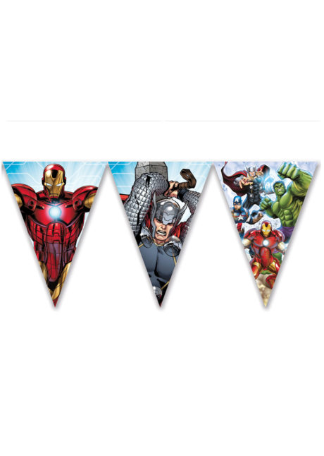 guirlande avengers, guirlande super héros, décorations super héros, Guirlande Fanions Avengers