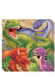 serviettes en papier, serviettes dinosaures, serviettes jetables anniversaires dinosaure