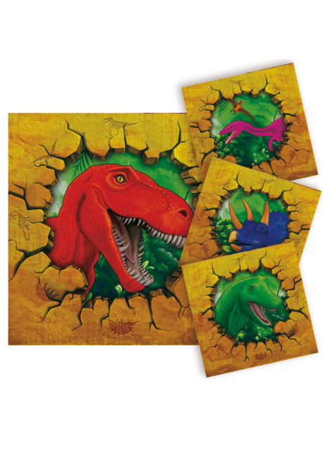 SERVIETTES-DINOSAURES-318146, Vaisselle Dinosaures, Serviettes