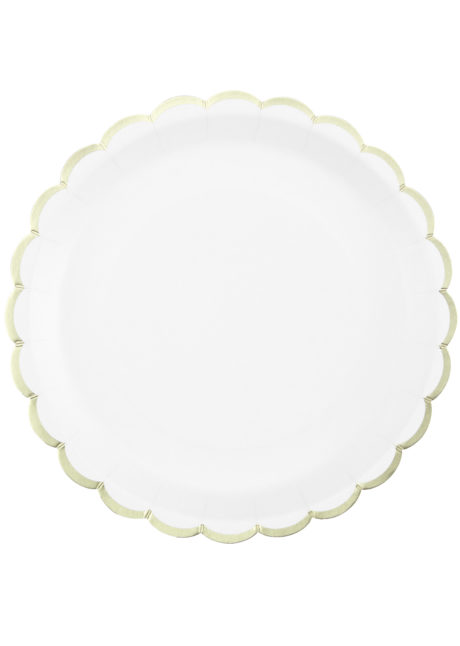 assiettes blanches et dorées, assiettes mariage, assiettes blanches baby shower, vaisselle jetable baby shower, assiettes en carton, vaisselle jetable, Vaisselle Blanche, Assiettes Blanches et Or