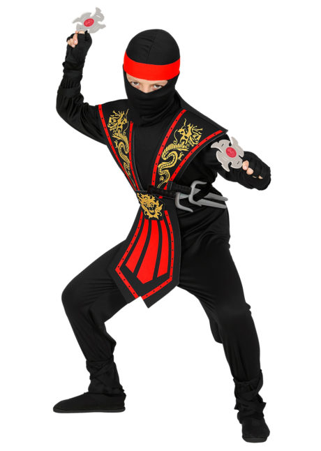 déguisement de ninja enfant, déguisement ninja garçon, déguisement enfant, déguisements pour garçon, déguisement ninja carnaval, Déguisement de Ninja Noir et Rouge, Garçon