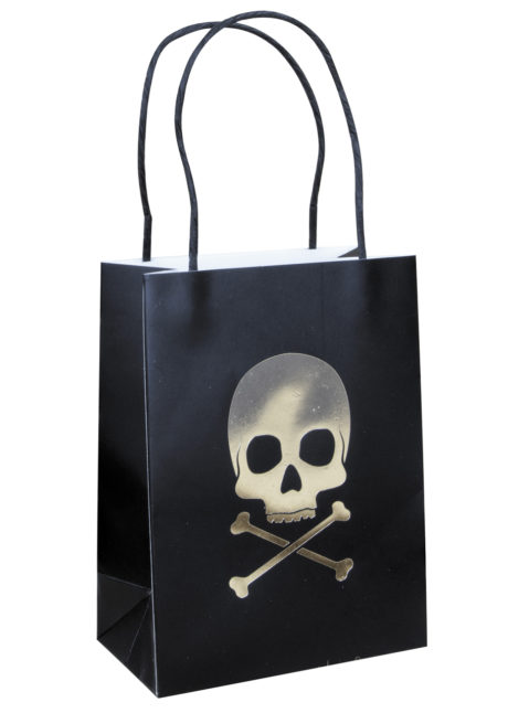 sac cadeau pirate, sachet cadeau anniversaire, sacs à bonbons, sachets bonbons anniversaires, Sacs Cadeaux Pirates, Noirs et Dorés