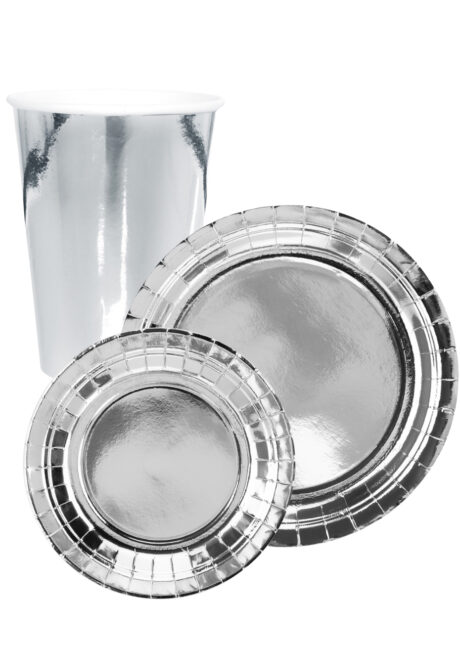 VAISSELLE-JETABLE-ARGENT, Vaisselle Argent Métal, Assiettes 18 cm