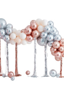 arche de ballons, bouquets de ballons, décoration ballons mariage, guirlande de ballons, Arche de Ballons, Argent, Rose Gold, Crème, Kit Complet