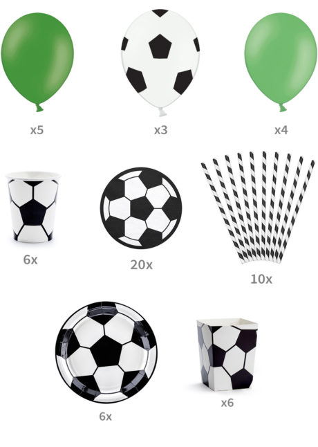 vaisselle foot, coffret vaisselle foot, kit vaisselle foot anniversaire, Vaisselle Ballon de Foot, Boite Coffret Anniversaire