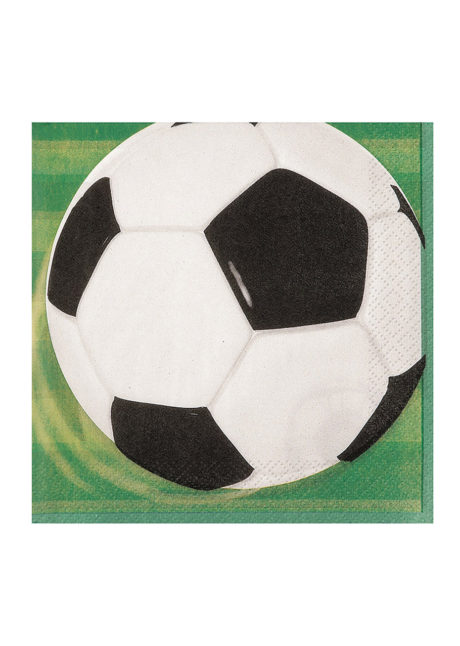 SERVIETTES-THEME-FOOT-27302, Vaisselle Ballon de Foot, Serviettes x 16