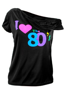 accessoire années 80 femme, déguisement années 80, déguisement années 80 femme, soirée années 80 déguisement, déguisement femme, Top Années 80, I Love 80’s