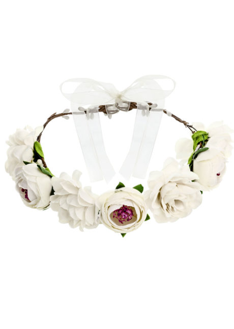 couronne fleurs, couronne evjf, bandeau de fleurs, couronne de fleurs bride to be, couronne fleurs hippies, Bandeau Couronne de Fleurs Blanches