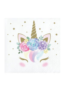 serviettes en papier, serviettes licorne, vaisselle licorne, Vaisselle Baby Licorne, Serviettes 25 cm