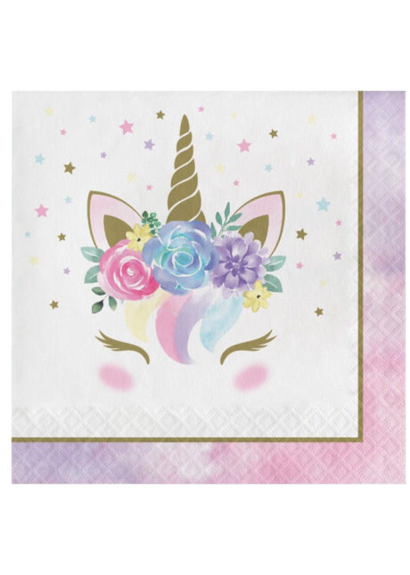 serviettes en papier, serviettes licorne, vaisselle licorne, Vaisselle Baby Licorne, Serviettes 33 cm