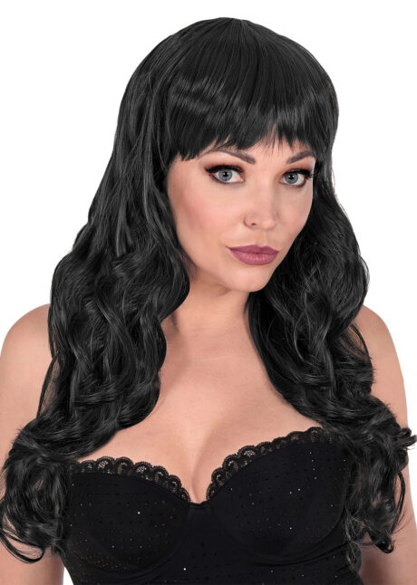 perruque noire, perruque lavable, perruque stylisable, perruque noire femme, Perruque Bella, Noire
